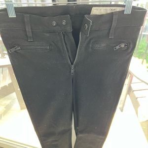 Rag & Bone women’s Ryder skinny jeans, coated black ankle zipper size 26